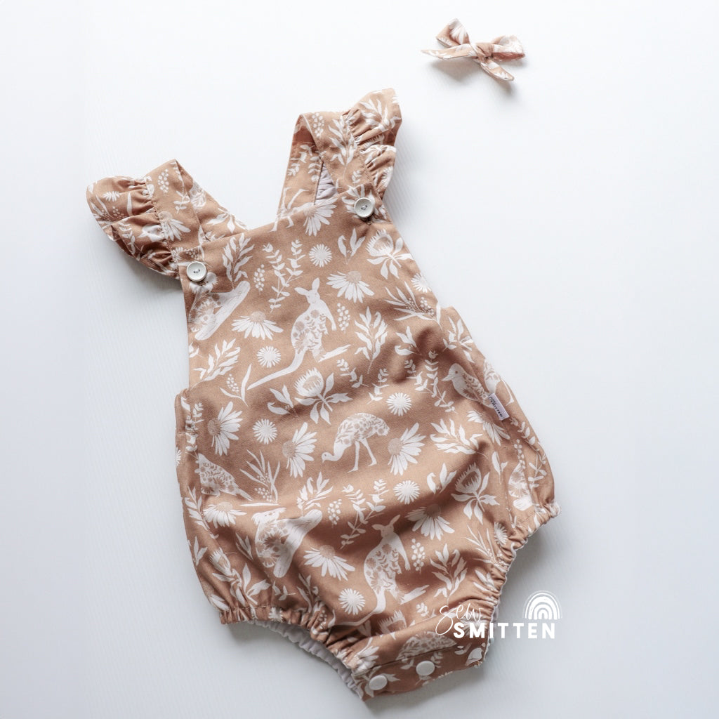 OOAK Buttercup Romper and Bow - Ready to Post (Size 1)