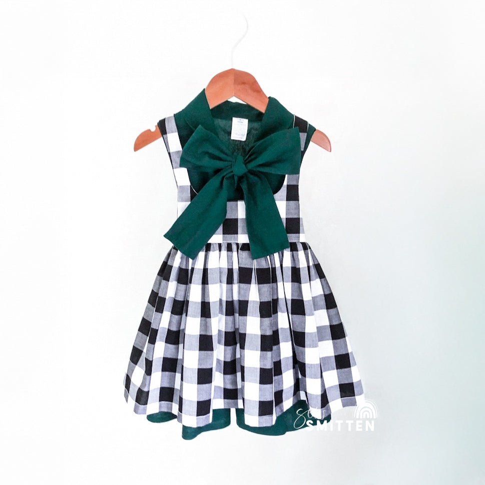 Emerald Sleeveless Neck Tie Dress