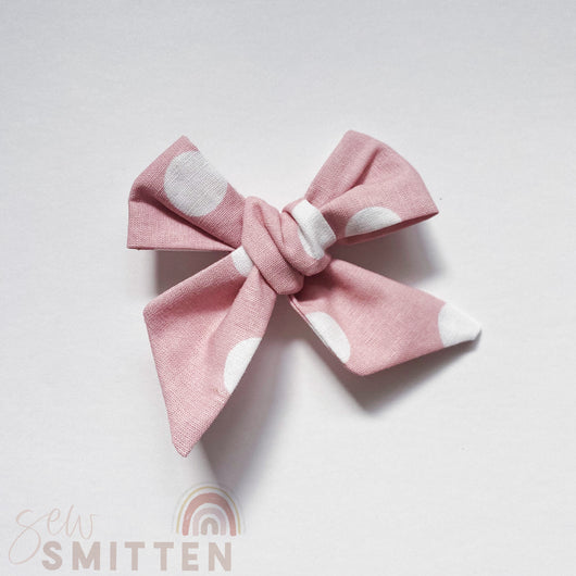 Pinky Linen Pinwheel Bow