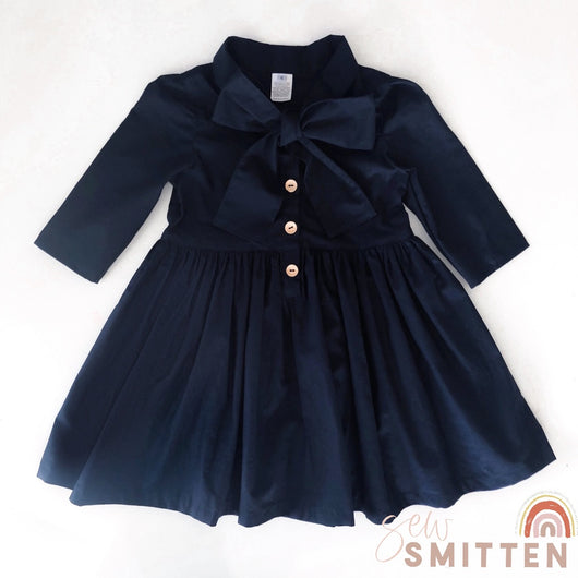 Navy Neck Tie Dress