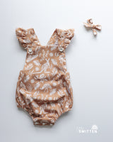 OOAK Buttercup Romper and Bow - Size 1