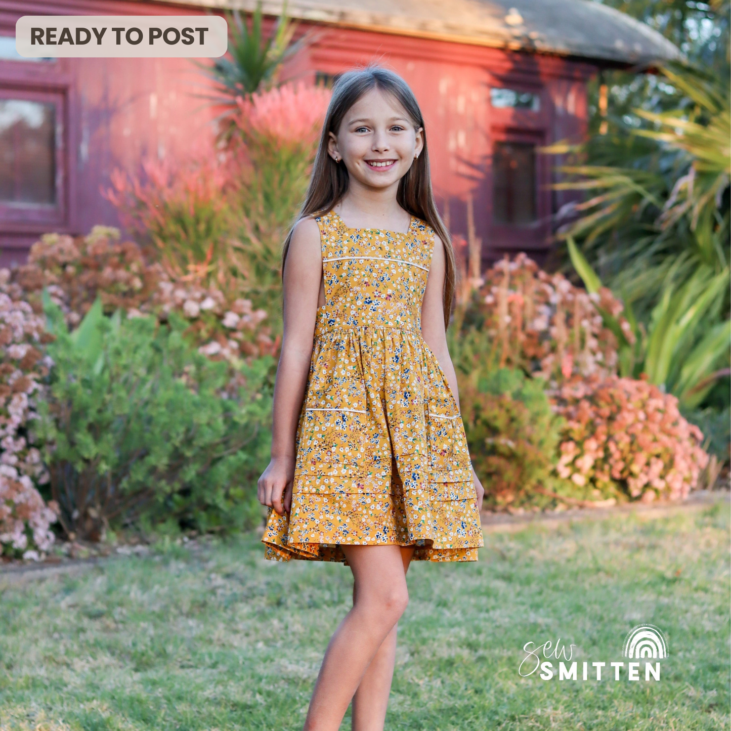 Margot Pansy Pinny - Ready to Post (Size 6)